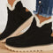Alice | Women's Leather Look Faux Fur Ankle Boots - Black