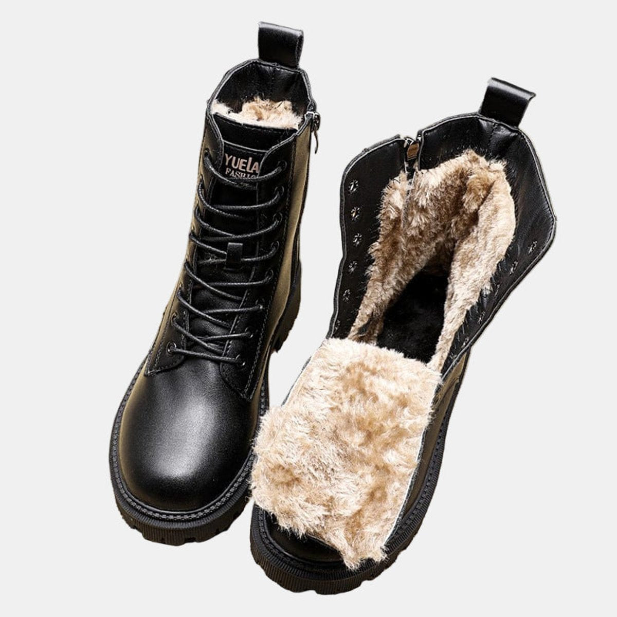 Cleo | Women's Fleece Lined Faux Leather Ankle Boots