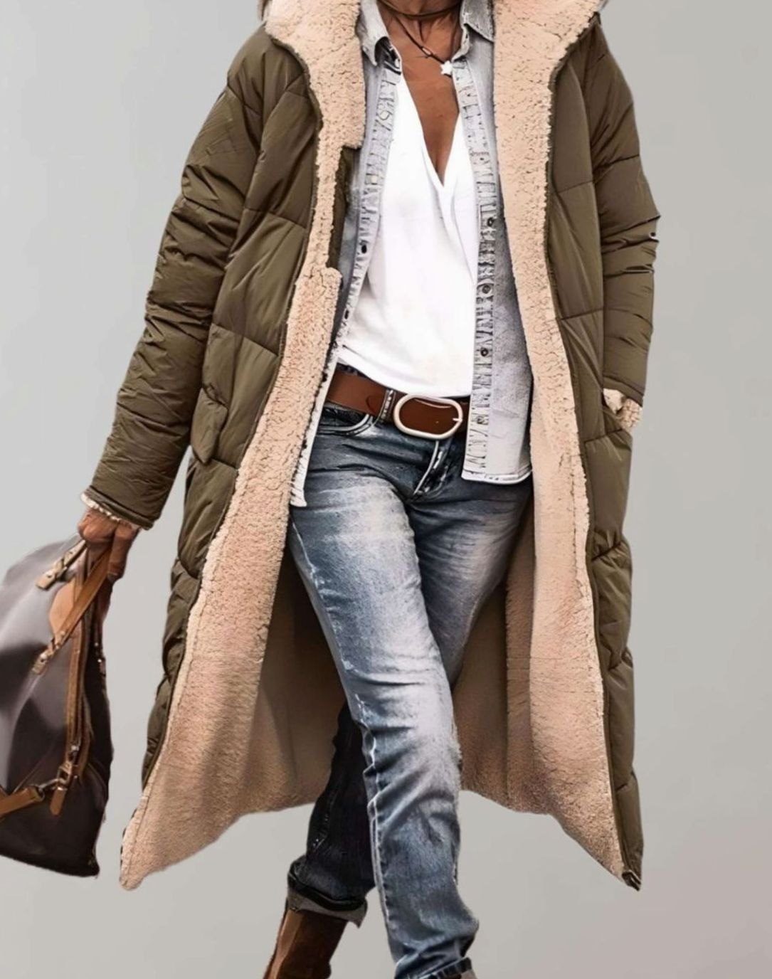 Romilly | Women's Fleece Lined Quilted Hooded Puffer Jacket