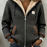 Helena | Women's Fleece Lined Quilted Hooded Puffer Jacket - Charcoal Grey