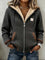 Helena | Women's Fleece Lined Quilted Hooded Puffer Jacket - Charcoal Grey