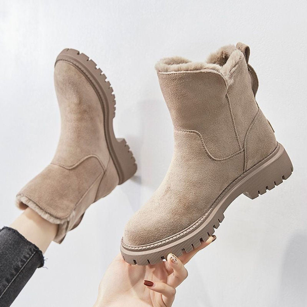 Rosa | Women's Fleece Lined Suede Look Ankle Boots