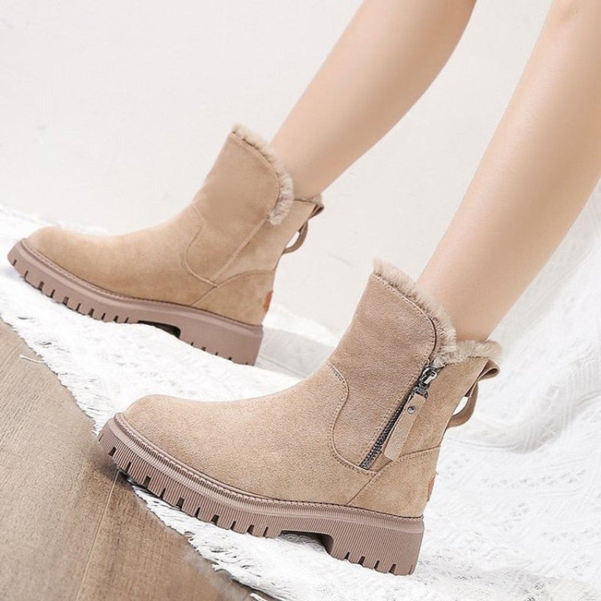 Rosa | Women's Fleece Lined Suede Look Ankle Boots