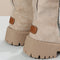 Rosa | Women's Fleece Lined Suede Look Ankle Boots - Beige
