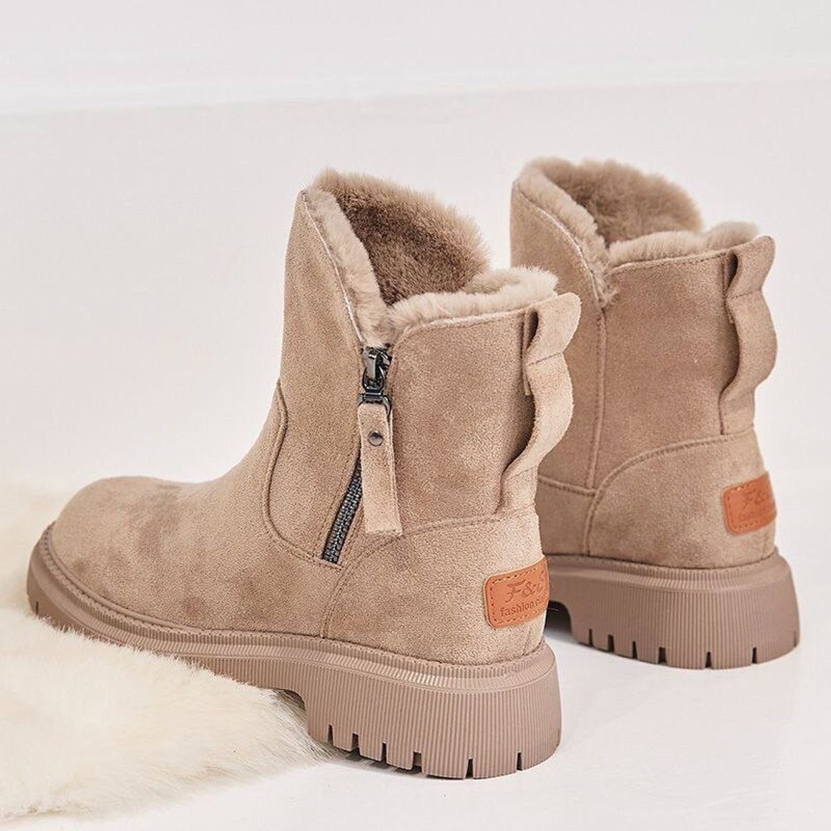 Rosa | Women's Fleece Lined Suede Look Ankle Boots
