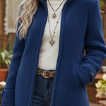 Wendy | Women's Stand Collar Coat - Blue
