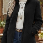 Wendy | Women's Stand Collar Coat - Black