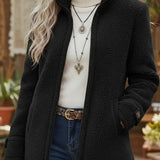 Wendy | Women's Stand Collar Coat - Black