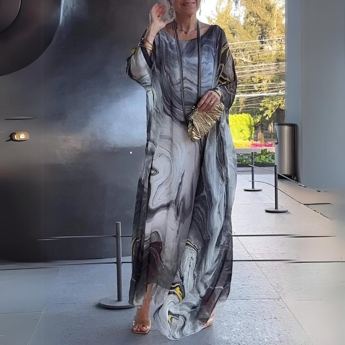 Anne | Women's Long Sleeve Oversized Maxi Dress