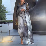 Anne | Women's Long Sleeve Oversized Maxi Dress - Grey
