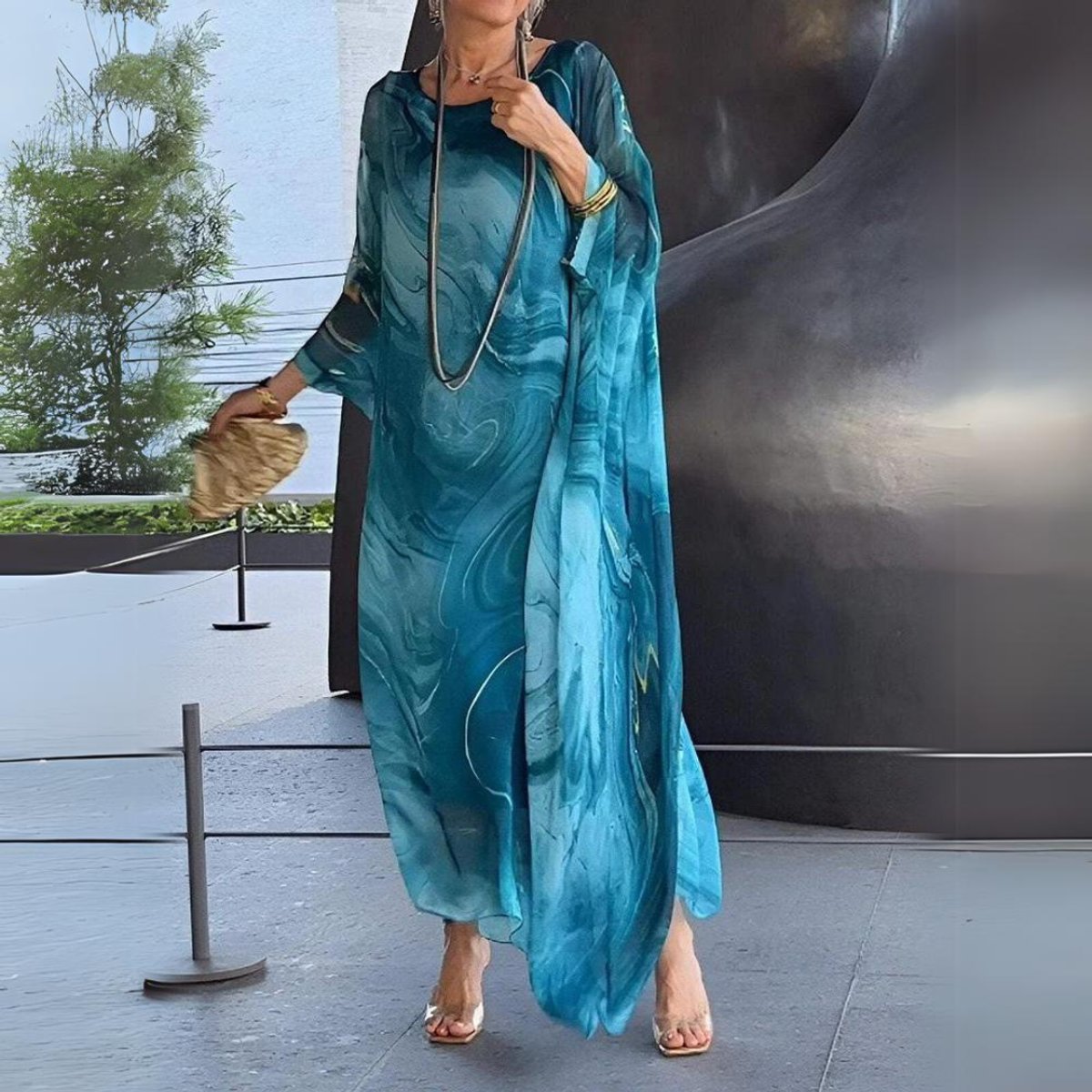 Anne | Women's Long Sleeve Oversized Maxi Dress
