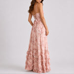Cindy | Women's Corset Floral Maxi Wedding Guest Dress