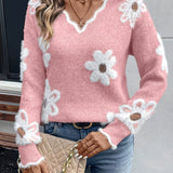 Keira | Women's Long Sleeve Floral V Neck Jumper