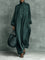 Chloe | Women's Long Sleeve Floral Embroidered Maxi Dress - Dark Green