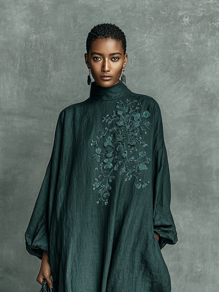 Chloe | Women's Long Sleeve Floral Embroidered Maxi Dress
