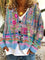 Madeline | Women's Oversized Floral Cardigan - Grey