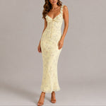 Alison | Women's Floral Maxi Wedding Guest Dress - Yellow