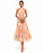 Alfreda | Women's Floral Chiffon Halter Midi Dress - Peach Floral