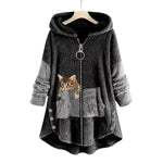 Amanda | Women's Hooded Coat - Dark Grey