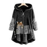 Amanda | Women's Hooded Coat - Dark Grey