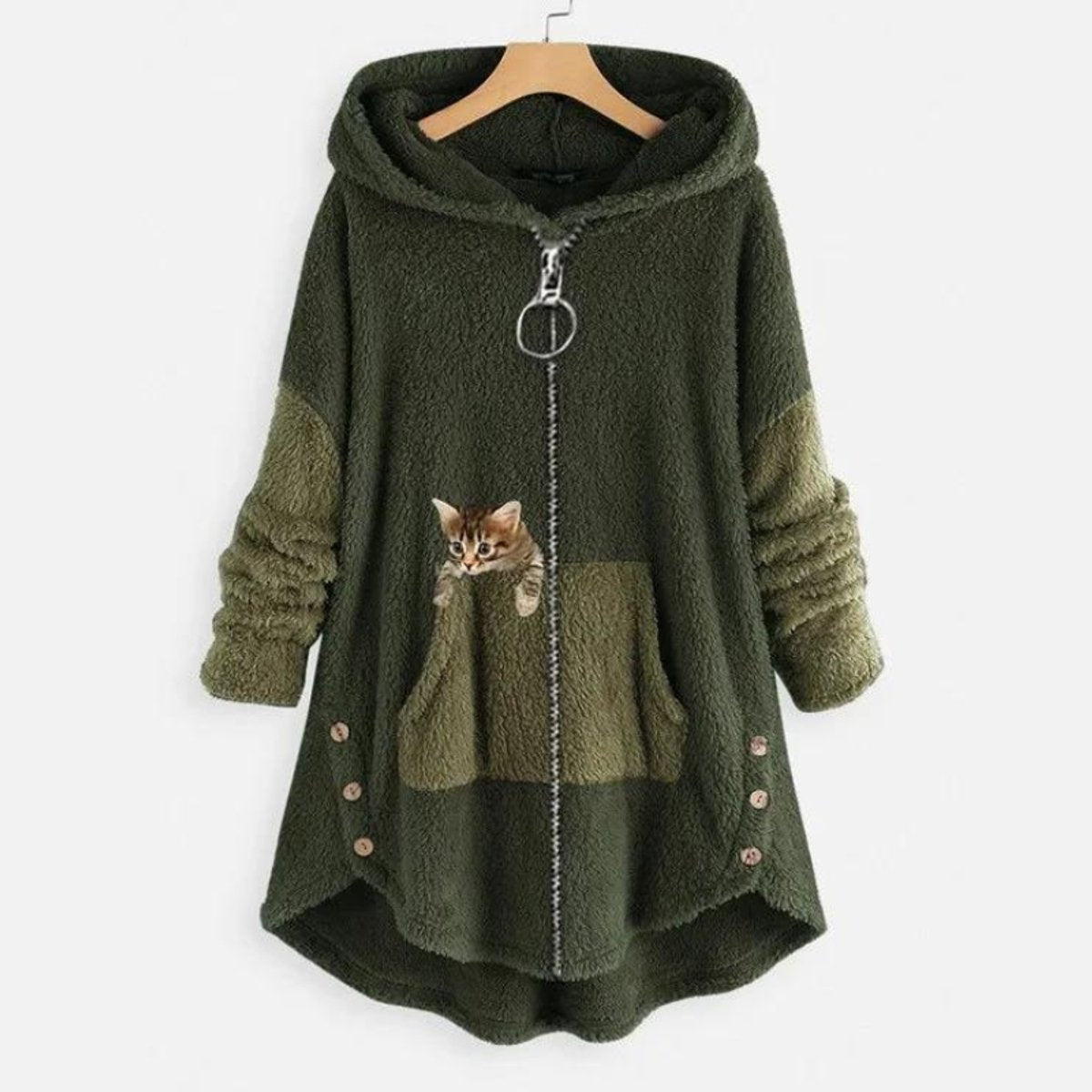 Amanda | Women's Hooded Coat - Green