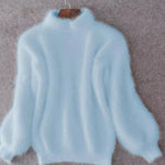Matilde | Women's Oversized Relaxed Fit Turtleneck Jumper - Blue