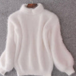 Matilde | Women's Oversized Relaxed Fit Turtleneck Jumper - White