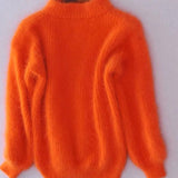 Matilde | Women's Oversized Relaxed Fit Turtleneck Jumper - Orange