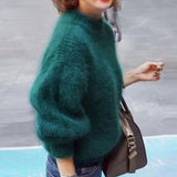 Matilde | Women's Oversized Relaxed Fit Turtleneck Jumper - Green