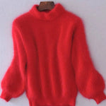 Matilde | Women's Oversized Relaxed Fit Turtleneck Jumper - Red
