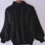 Matilde | Women's Oversized Relaxed Fit Turtleneck Jumper - Black