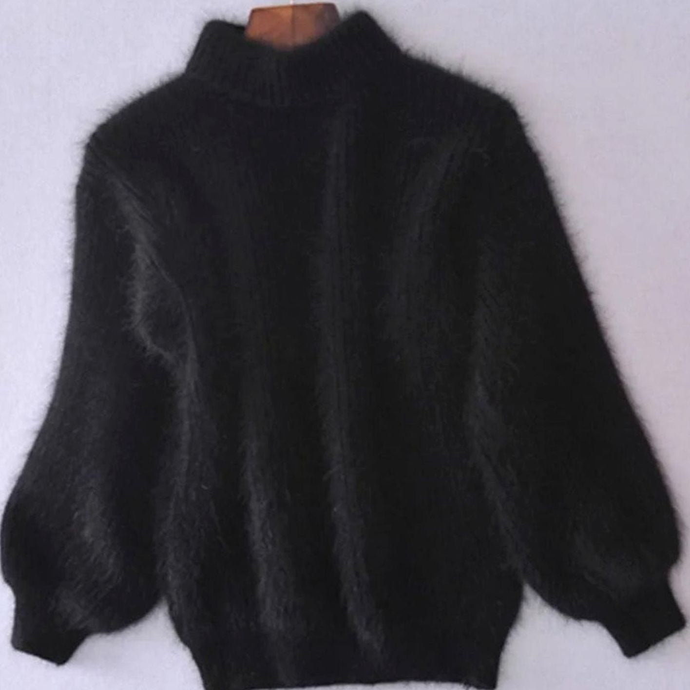 Matilde | Women's Oversized Relaxed Fit Turtleneck Jumper - Black