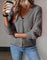 Chelsea | Women's Button Front V Neck Cardigan - Dark Grey