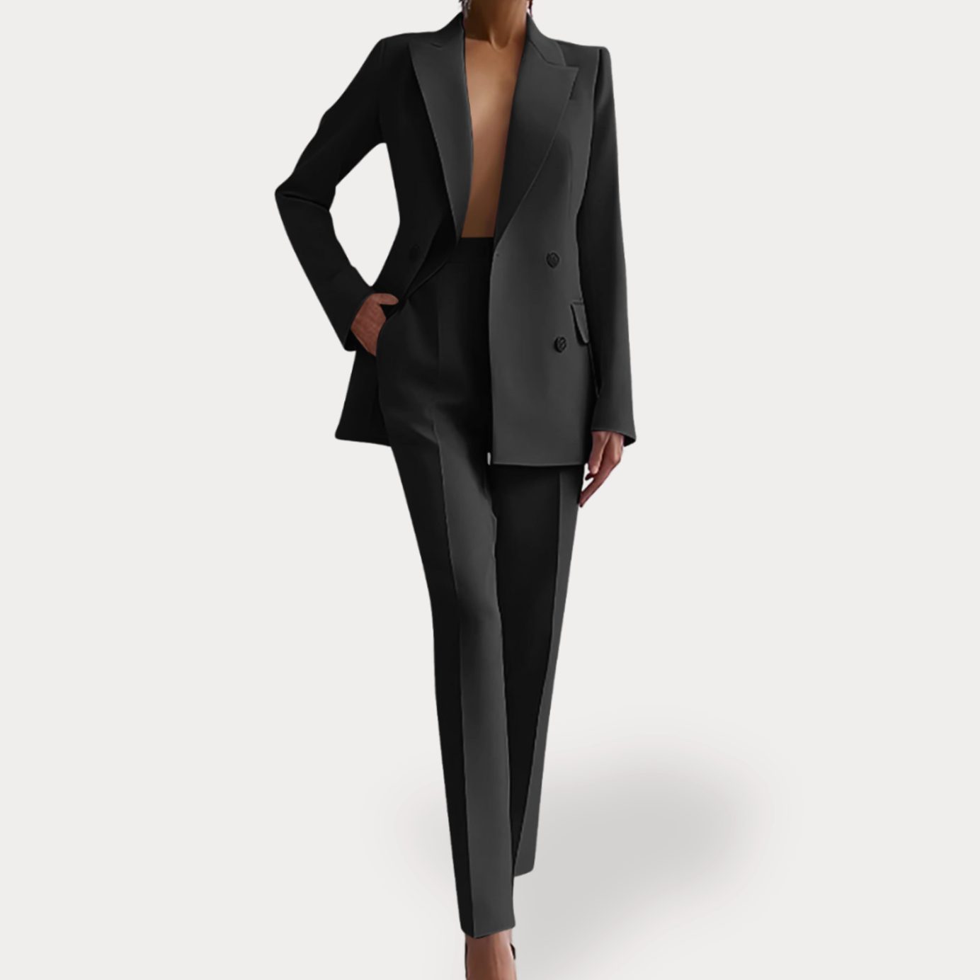 Olivia | Women's Double Breasted Tailored Blazer - Black