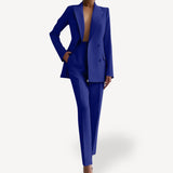 Olivia | Women's Double Breasted Tailored Blazer - Blue