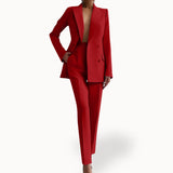 Olivia | Women's Double Breasted Tailored Blazer - Red