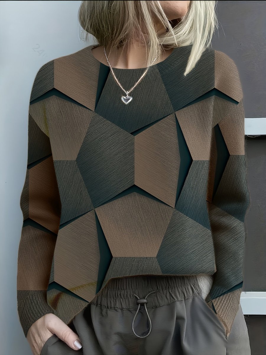Lara | Women's Long Sleeve Geometric Jumper