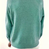 Sloane | Women's Long Sleeve V Neck Relaxed Fit Jumper - Emerald Green