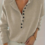 Sloane | Women's Long Sleeve V Neck Relaxed Fit Jumper - Black