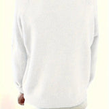 Sloane | Women's Long Sleeve V Neck Relaxed Fit Jumper - White