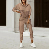 Iris | Women's Hooded Oversized Half Zip Hoodie - Brown