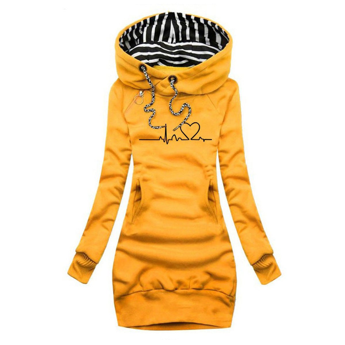 Poppy | Women's Hooded Long Sleeve Jumper - Yellow