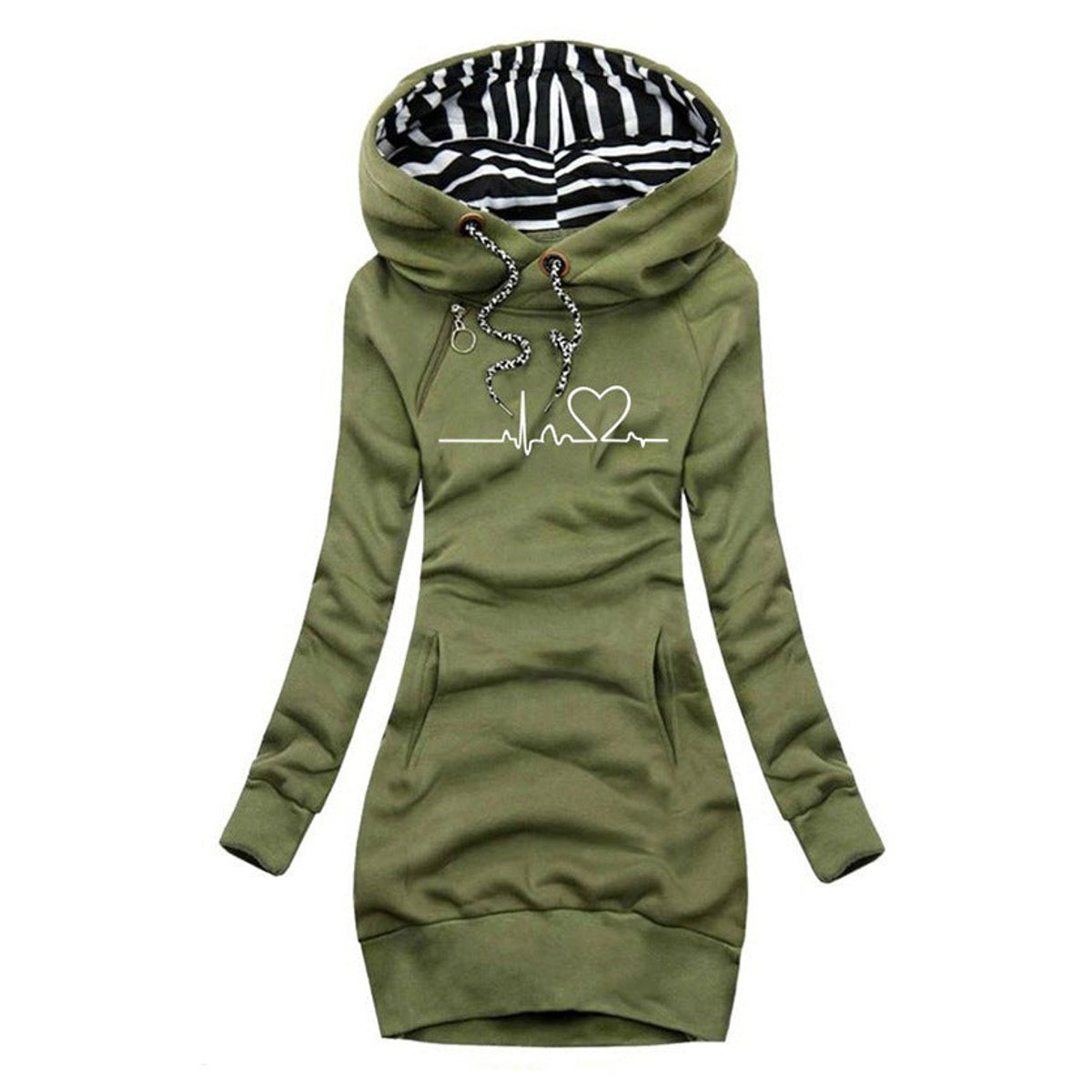 Poppy | Women's Hooded Long Sleeve Jumper - Green