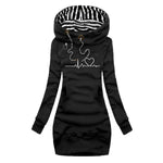 Poppy | Women's Hooded Long Sleeve Jumper - Black