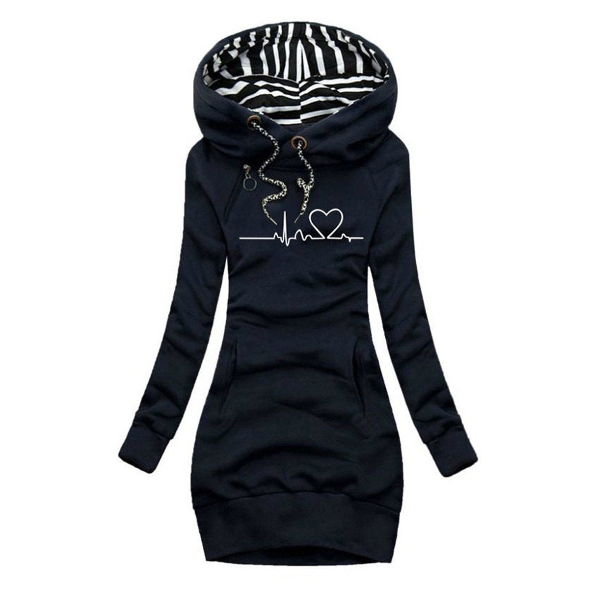 Poppy | Women's Hooded Long Sleeve Jumper - Blue