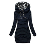 Poppy | Women's Hooded Long Sleeve Jumper - Blue
