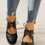 Zinnia | Women's Block Heel T Bar Brogue Shoes