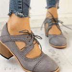 Zinnia | Women's Block Heel T Bar Brogue Shoes