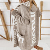 Ingrid | Women's Hooded Open Front Longline Coat - Beige
