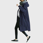 Ruth | Women's Hooded Waterproof Oversized Trench Coat - Blue